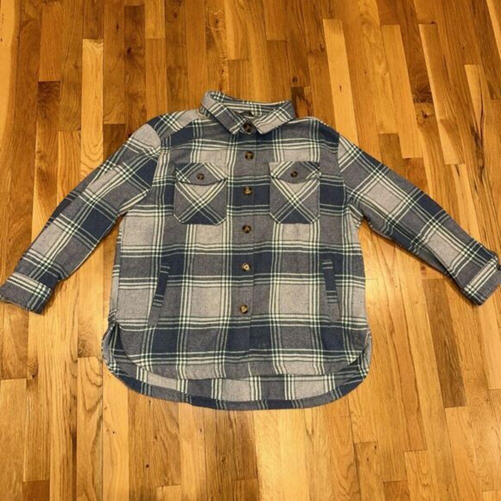Member's Mark Shirt Women's Size XL Blue White Plaid Shacket